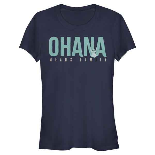 Preview: Disney Classics - Lilo & Stitch - Lilo & Stitch Ohana Bold - Women's T-Shirt - Navy - Front