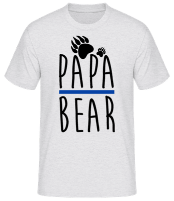 Papa Bear Letters - Pánske basic tričko - Melírovo šedá - Predné