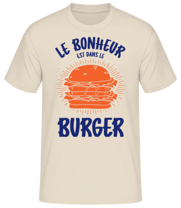 Aperçu: Le Bonheur Est Dans Le Burger - T-shirt standard Homme - Crème - Devant