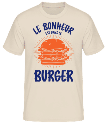 Le Bonheur Est Dans Le Burger - T-shirt standard Homme - Crème - Devant