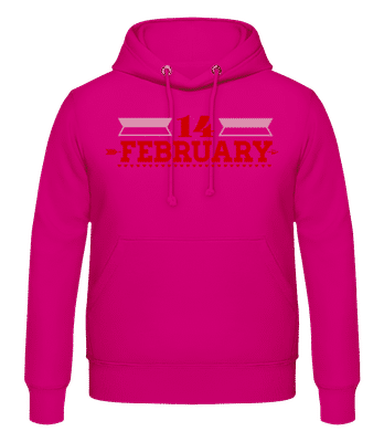 14 February Valentine - Sweat à capuche Homme - Fuchsia - Devant