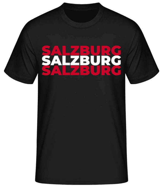 Vorschau: Salzburg - Männer Basic T-Shirt - Schwarz - Vorne