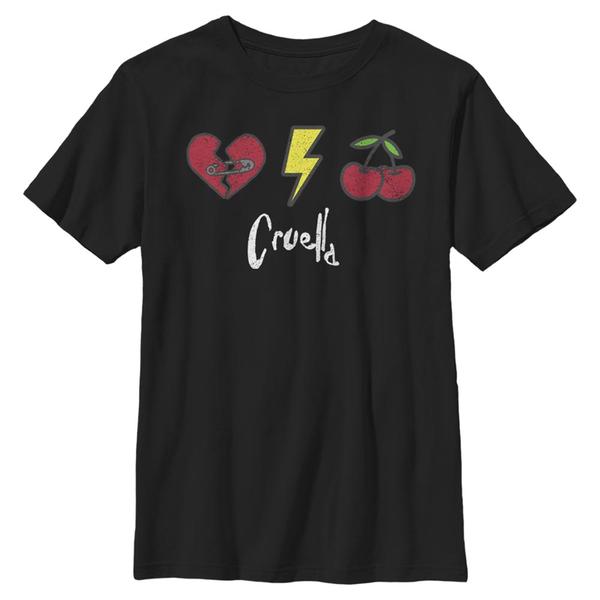 Aperçu: Disney Classics - Cruella - Logo Cruella Patches - Enfant T-shirt - Noir - Devant
