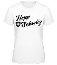 Hopp Schwiiz - Frauen Basic T-Shirt - Weiß - Vorne