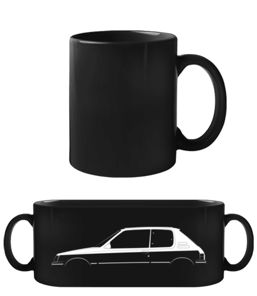 Aperçu: 'Peugeot 205 GTI' Silhouette - Tasse Noire - Noir - Devant