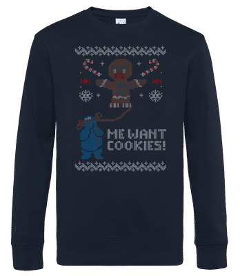 Ugly Cookie Monster - Pánska štandardná mikina - Namornícka modrá - Predné