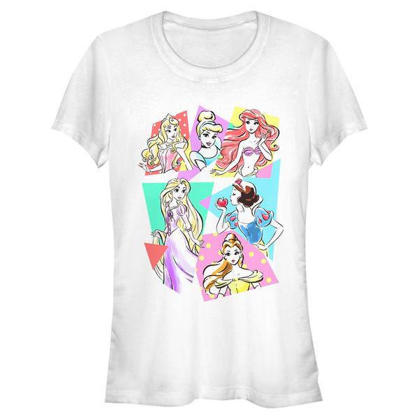Aperçu: Disney - Princesses Disney - Skupina Neon Pop - Femme T-shirt - Blanc - Devant Aperçu: Disney - Princesses Disney - Skupina Neon Pop - Femme T-shirt - Blanc - Devant