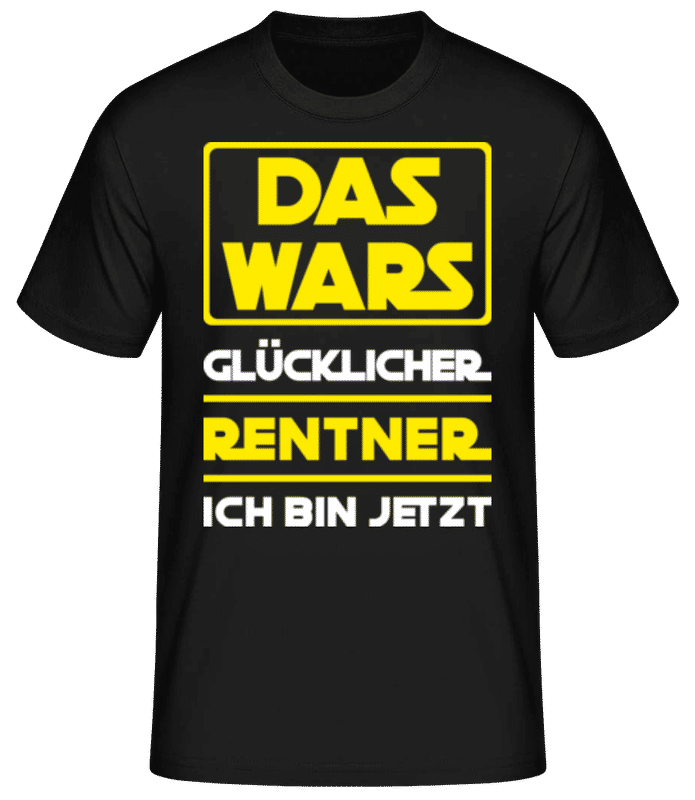 Vorschau: Das Wars Glücklicher Rentner - Männer Basic T-Shirt - Schwarz - Vorne