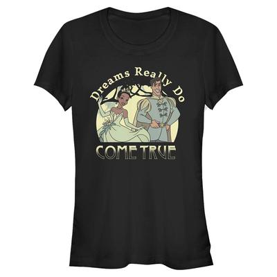 Disney - The Princess and the Frog - Tiana Dreams Do Come True - Valentine's Day - Women's T-Shirt - Black - Front