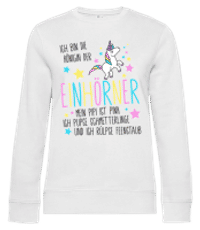 Königin Der Einhörner Bunt - Frauen Standard Pullover - Weiß - Vorne
