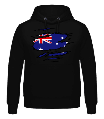 Ripped Flag Australia - Männer Hoodie - Schwarz - Vorne