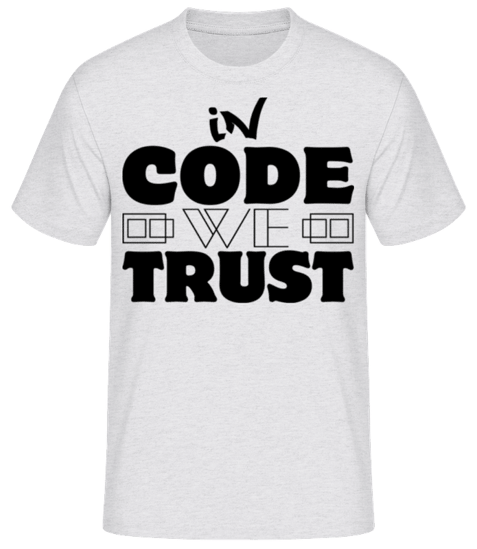 Náhľad: V zákonníku Veríme, - Pánske basic tričko - Melírovo šedá - Predné