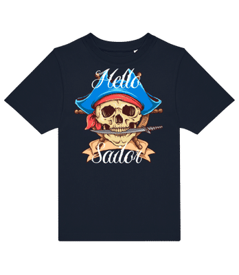 Hello Sailor - Dětské tričko B&C - Namořnická modrá - Napřed