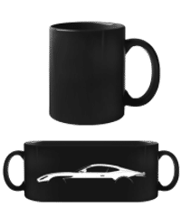 'Aston Martin DBS Superleg.' Silhouette - Černý hrnek - Černá - Napřed