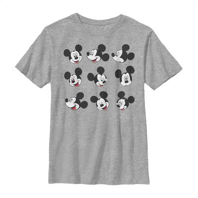 Disney Classics - Ratón Miguelito Miguelín - Mickey Mouse Expression Box Up - Niños Camiseta - Gris moteado - delante