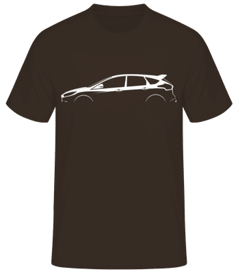 'Ford Focus RS Mk III' Silhouette - Pánske basic tričko - Hnedá - Predné