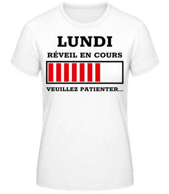 Lundi Réveil En Cours - T-shirt standard Femme - Blanc - Devant