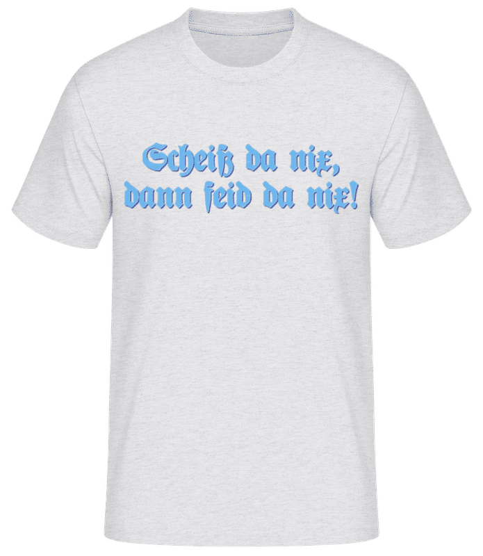 Vorschau: Scheiß da nix dann feid da nix - Männer Basic T-Shirt - Grau meliert - Vorne