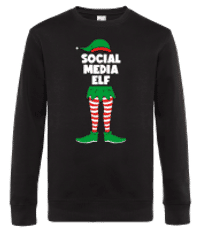 Social Media Elf - Männer Standard Pullover - Schwarz - Vorne