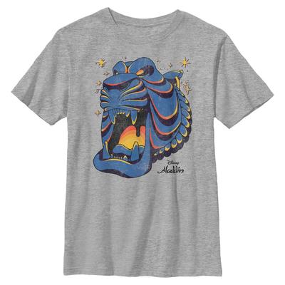 Disney - Aladdin - Logo Cave - Kids T-Shirt - Heather grey - Front