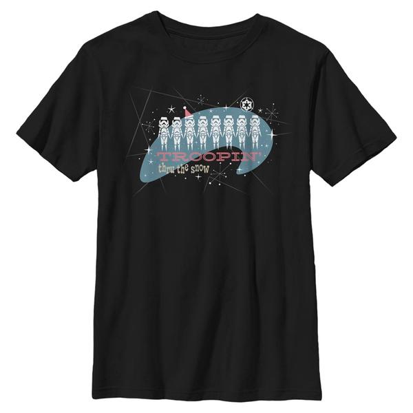 Aperçu: Star Wars - Stormtrooper Troopin Thru the Snow - Christmas - Enfant T-shirt - Noir - Devant