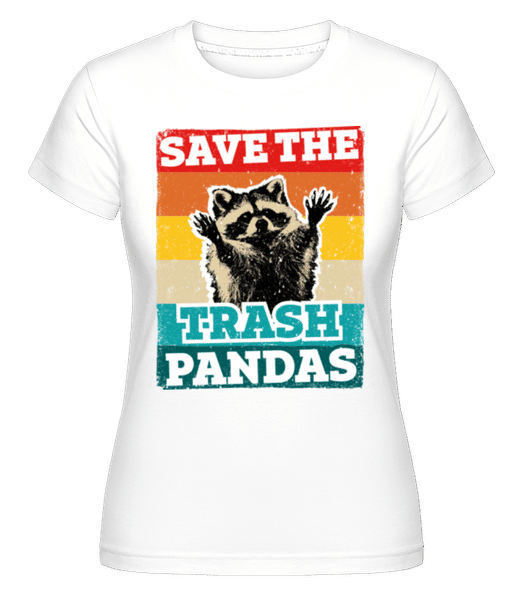 Aperçu: Save The Trash Pandas -  T-shirt Shirtinator femme - Blanc - Devant