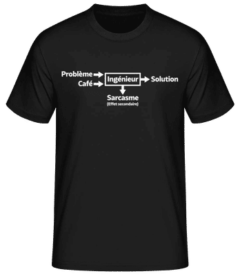 Ingénieur White - T-shirt standard Homme - Noir - Devant