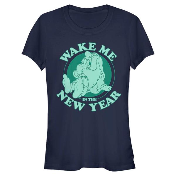 Aperçu: Disney - Blanche-Neige et les Sept Nains - Dřímal New Year - New Year - Femme T-shirt - Bleu marine - Devant
