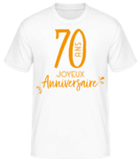 70 Ans Joyeux Anniversaire - T-shirt standard Homme - Blanc - Devant
