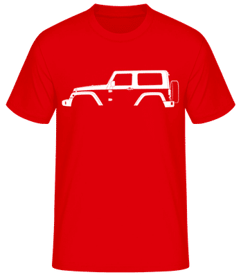 'Jeep Wrangler (JK)' Silhouette - Men's Basic T-Shirt - Red - Front