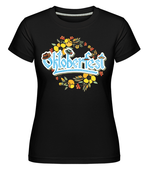 Aperçu: Oktoberfest Flowers -  T-shirt Shirtinator femme - Noir - Devant