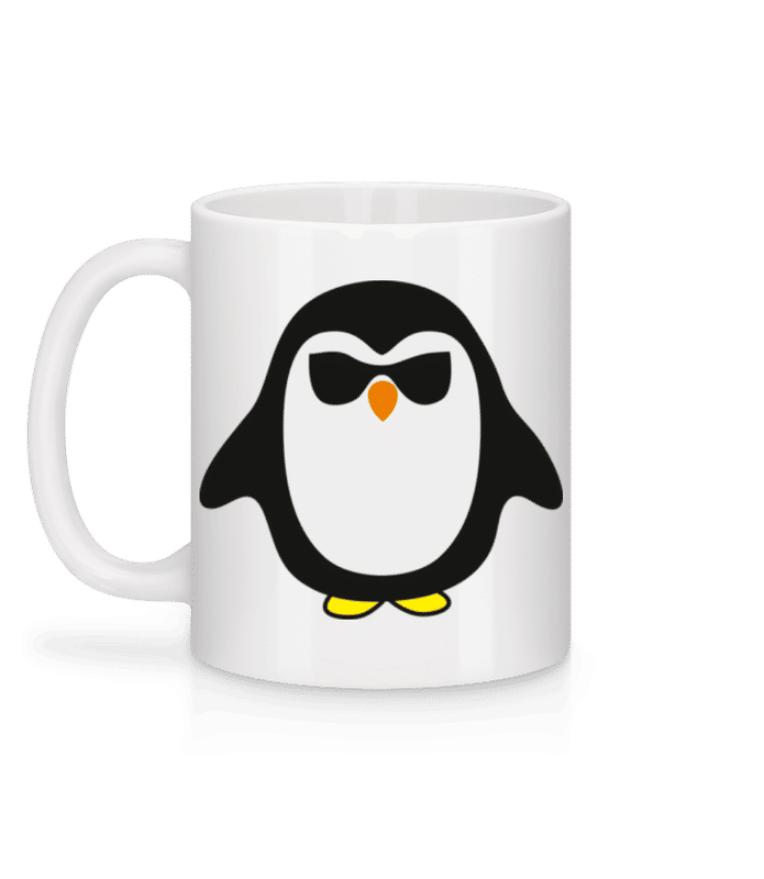 Vorschau: Cooler Pinguin Schwarze Brille - Tasse - Weiß - Hinten