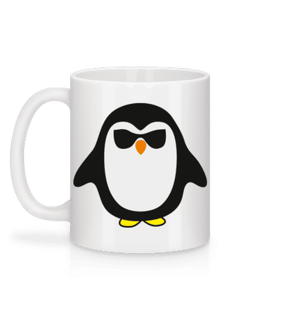 Cooler Pinguin Schwarze Brille - Tasse - Weiß - Hinten