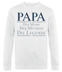 Papa Die Legende Dunkelblau - Männer Standard Pullover - Weiß - Vorne