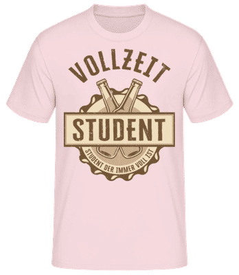 Vollzeit Student - Männer Basic T-Shirt - Rosa - Vorne
