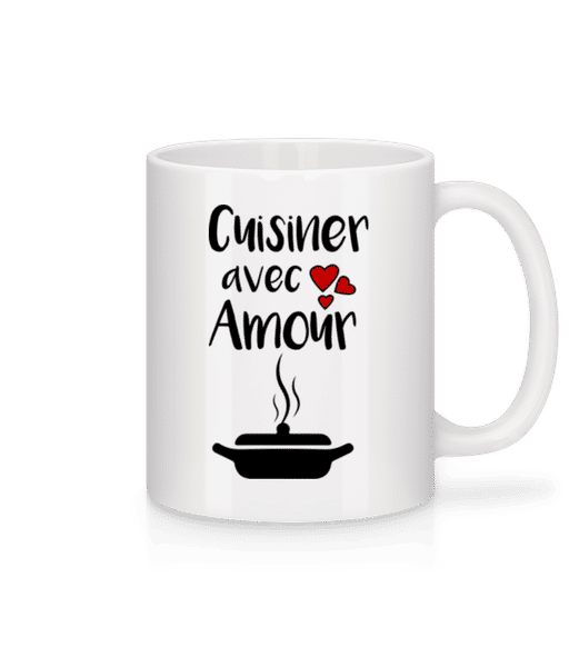 Aperçu: Cuisiner Avec Amour - Mug en céramique blanc - Blanc - Devant