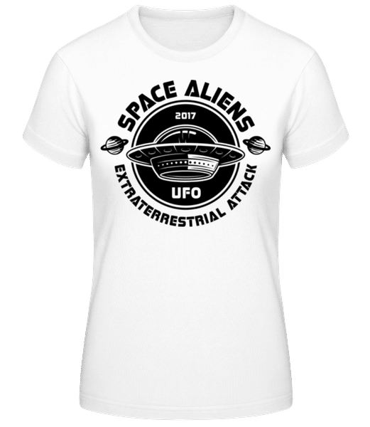 Aperçu: Aliens Ufo Attack - T-shirt femme B&C - Blanc - Devant