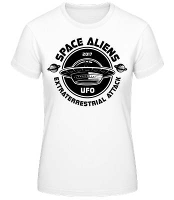 Aliens Ufo Attack - T-shirt femme B&C - Blanc - Devant