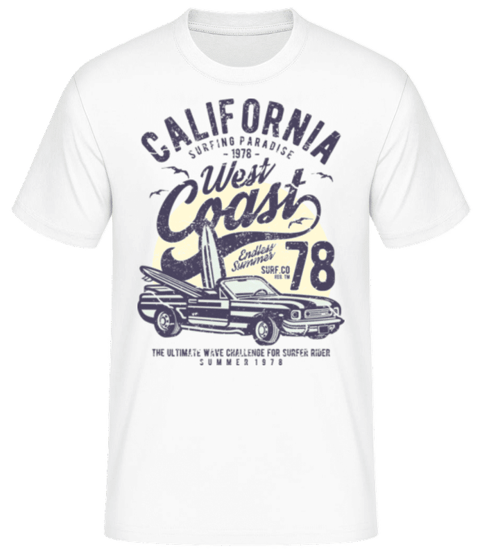 Vorschau: California West Coast - Männer Basic T-Shirt - Weiß - Vorne
