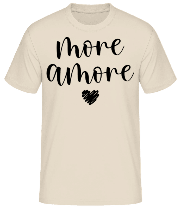 Náhled: More Amore - Pánské basic tričko - Krémová - Napřed