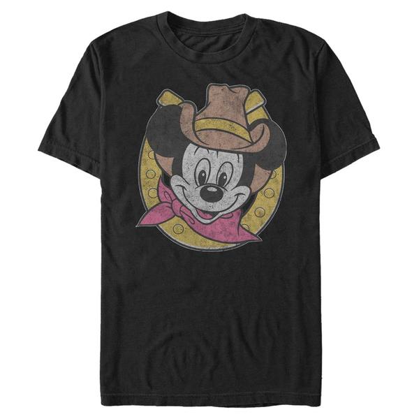 Aperçu: Disney Classics - Mickey Mouse - Mickey Cowboy - Homme T-shirt - Noir - Devant