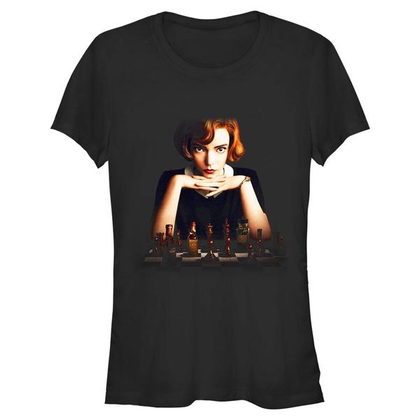 Aperçu: Netflix - Le jeu de la dame - Beth Harmon The Queen - Femme T-shirt - Noir - Devant