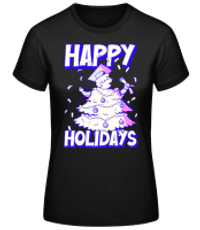 Happy Holidays - Dámské basic tričko - Černá - Napřed