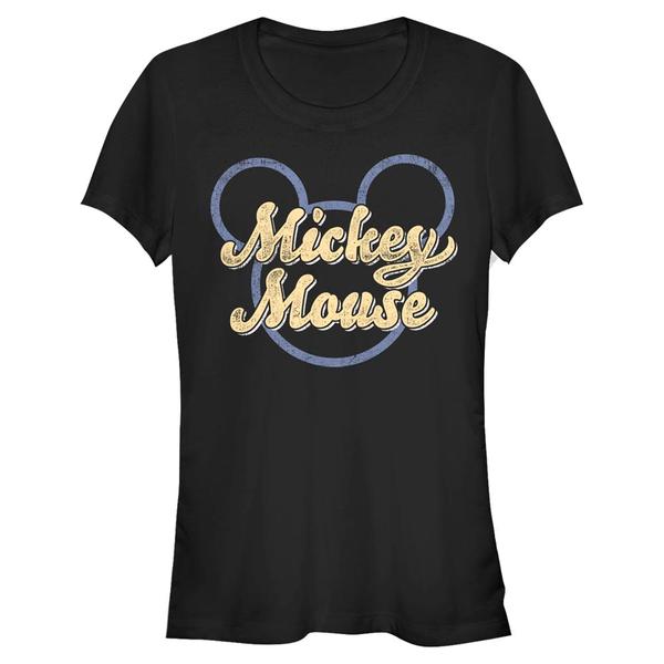 Aperçu: Disney Classics - Mickey Mouse - Mickey Script - Femme T-shirt - Noir - Devant
