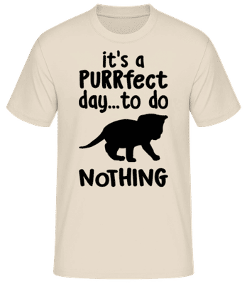 It's A Purrfect Day - Männer Basic T-Shirt - Creme - Vorne