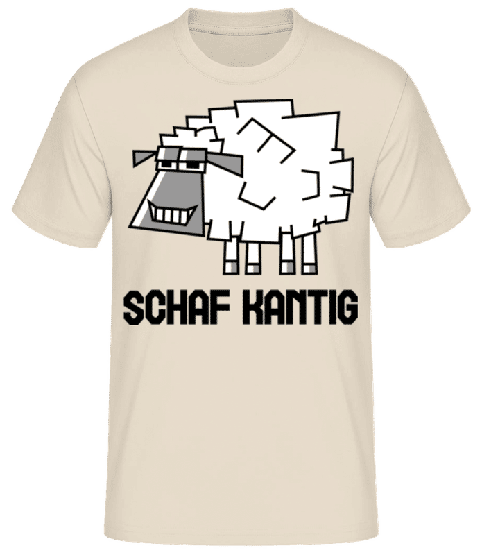 Vorschau: Schafkantig - Männer Basic T-Shirt - Creme - Vorne