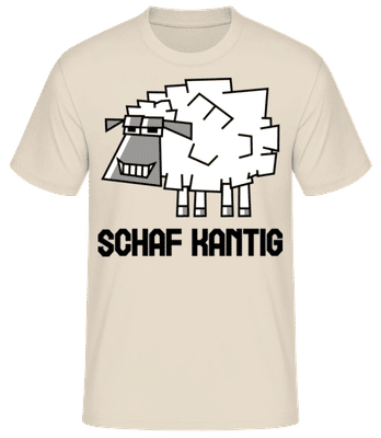 Schafkantig - Männer Basic T-Shirt - Creme - Vorne