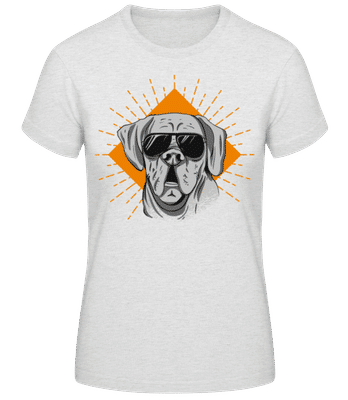 Sunglasses Dog - Frauen Basic T-Shirt - Grau meliert - Vorne