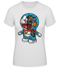 Doraemon - Frauen Basic T-Shirt - Grau meliert - Vorne