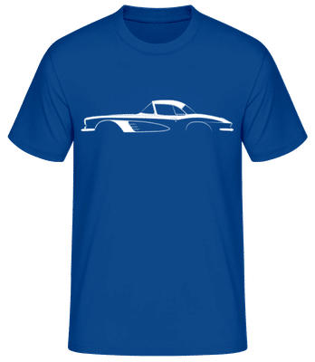 'Chevrolet Corvette C1 1961' Silhouette - Pánské basic tričko - Královská modrá - Napřed